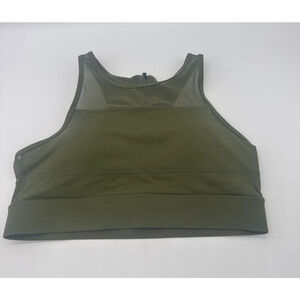 ZYIA ACTIVE Light n’ Tight Bomber Sports Bra XL Olive Green with Black Trim